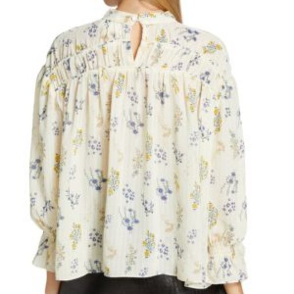 ba&sh Albin Floral Print Blouse - size 4 (small) - Picture 3 of 10